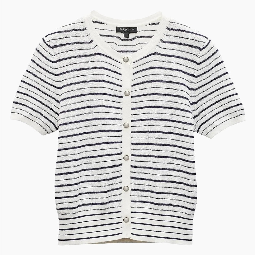 Rag & Bone NWT Navy and White Striped Button Down Shirt